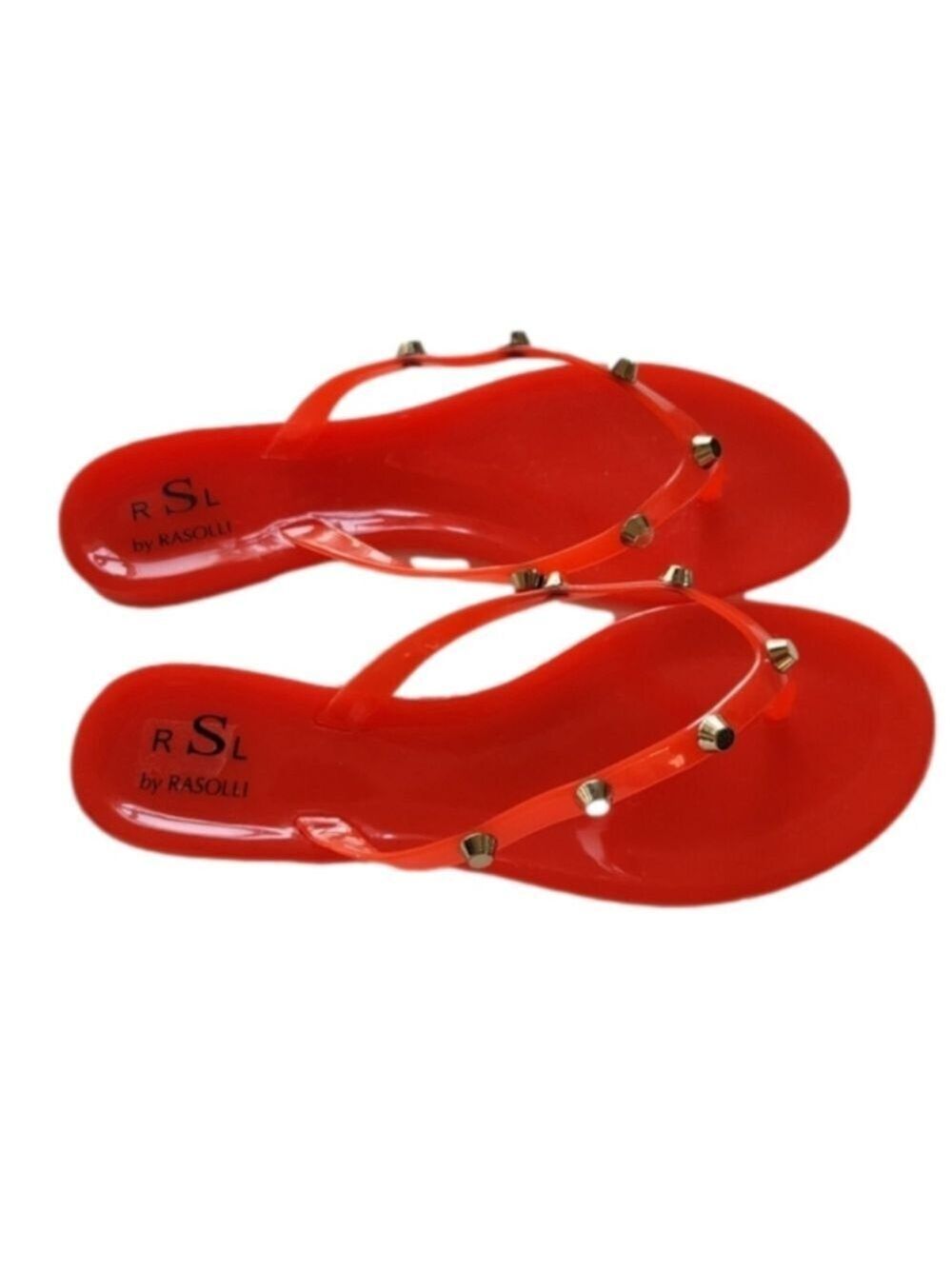 RSL by Rasolli Bejeweled Orange Jelly Sandals NWOT Size 40 (~US 9.5)